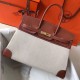 Hermes Birkin 35 Bag in Toile Canvas With Barenia Leather