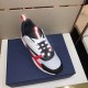 Dior Men's B22 Sneakers In Red Leather and White Mesh