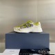 Dior Men's B30 Sneakers In Yellow Mesh and White Fabric