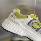 Dior Men's B30 Sneakers In Yellow Mesh and White Fabric