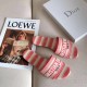 Dior Dway Slides In Pink D-Stripes Embroidered Cotton