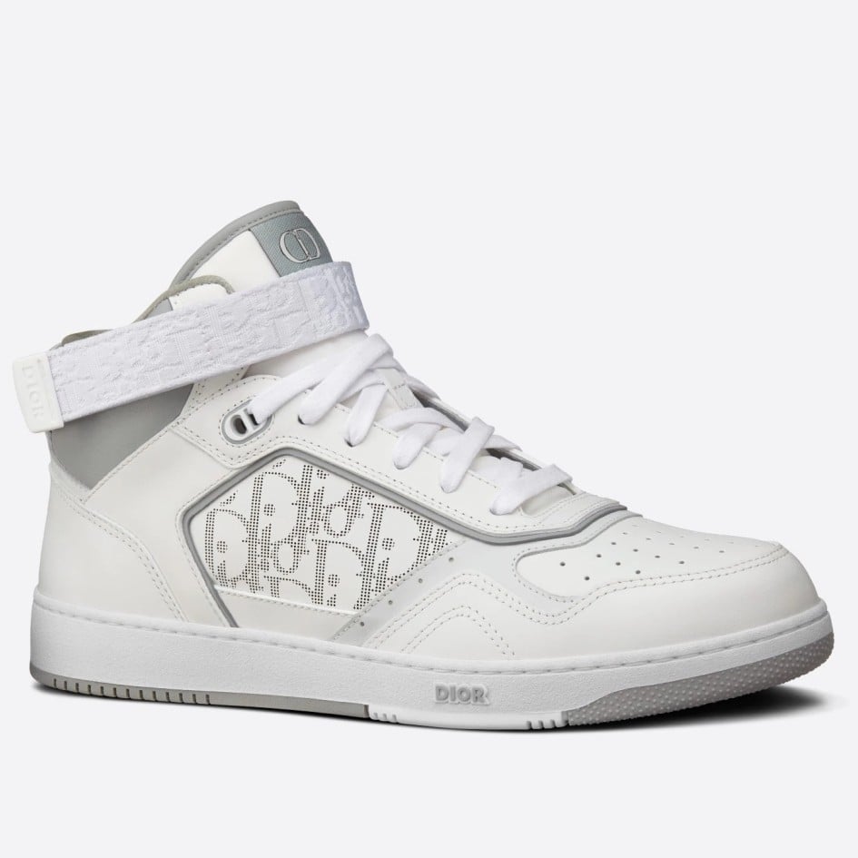 Dior Men's B27 High-top Sneakers In White Calfskin