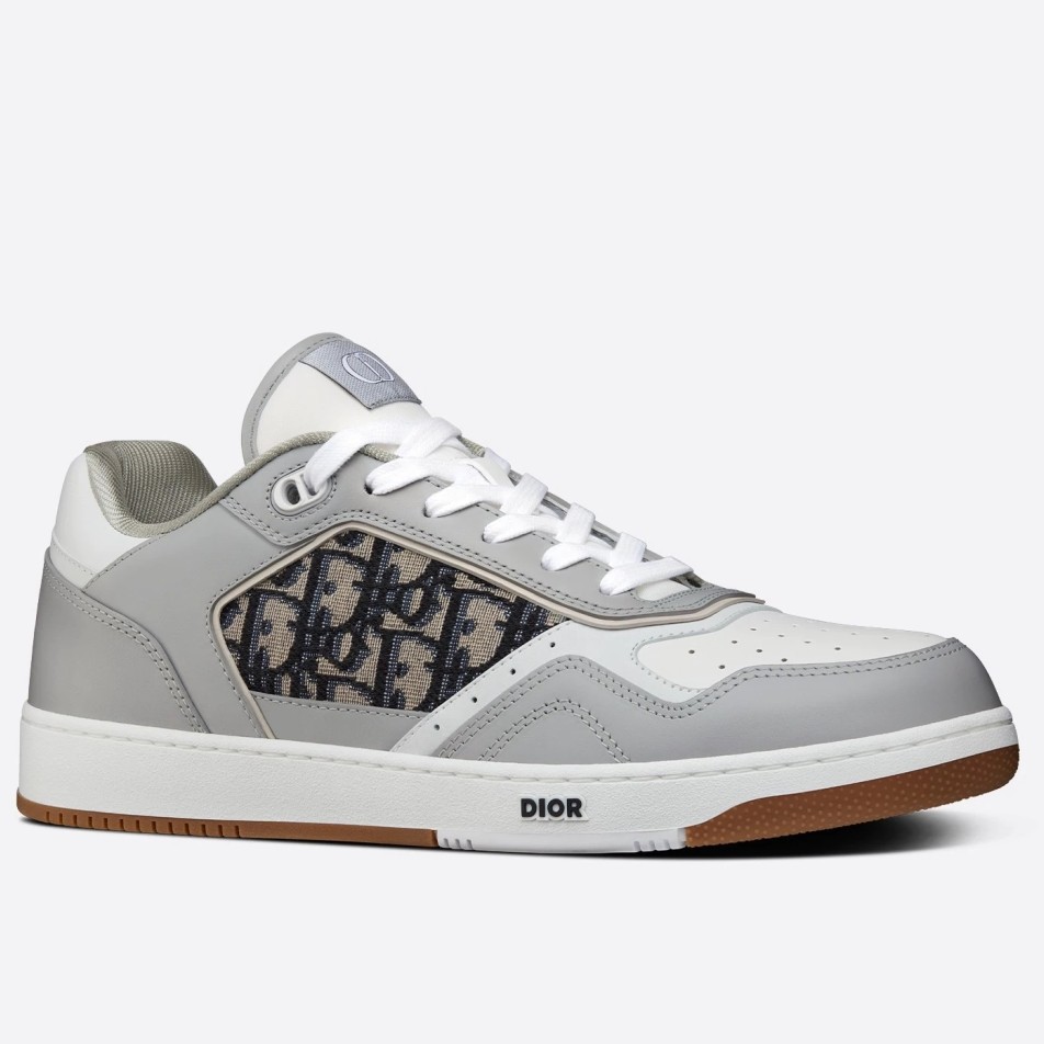 Dior Men's B27 Low-top Sneakers In Grey Calfskin