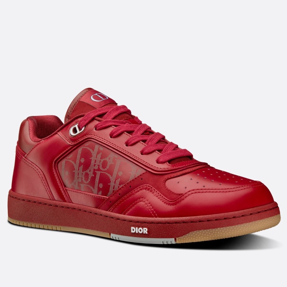 Dior Men's B27 World Tour Sneakers In Red Leather