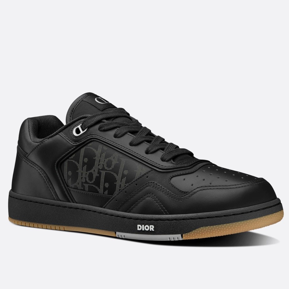 Dior Men's B27 World Tour Sneakers In Black Leather