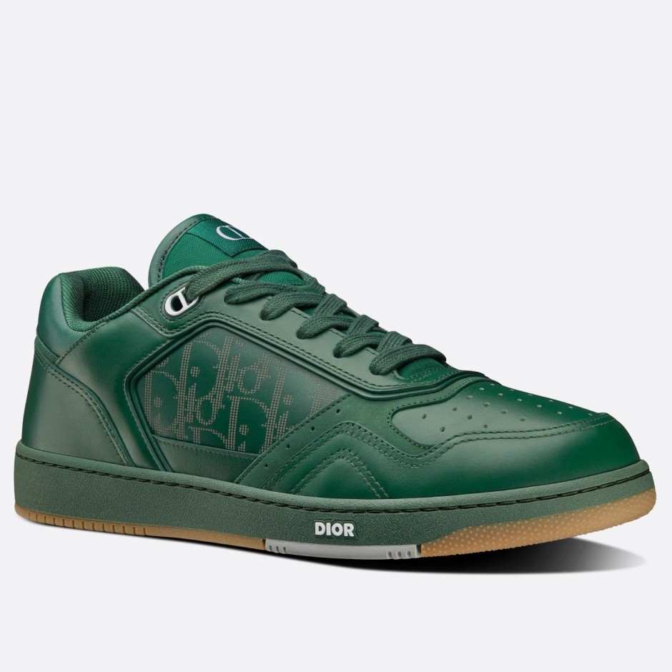 Dior Men's B27 World Tour Sneakers In Green Leather