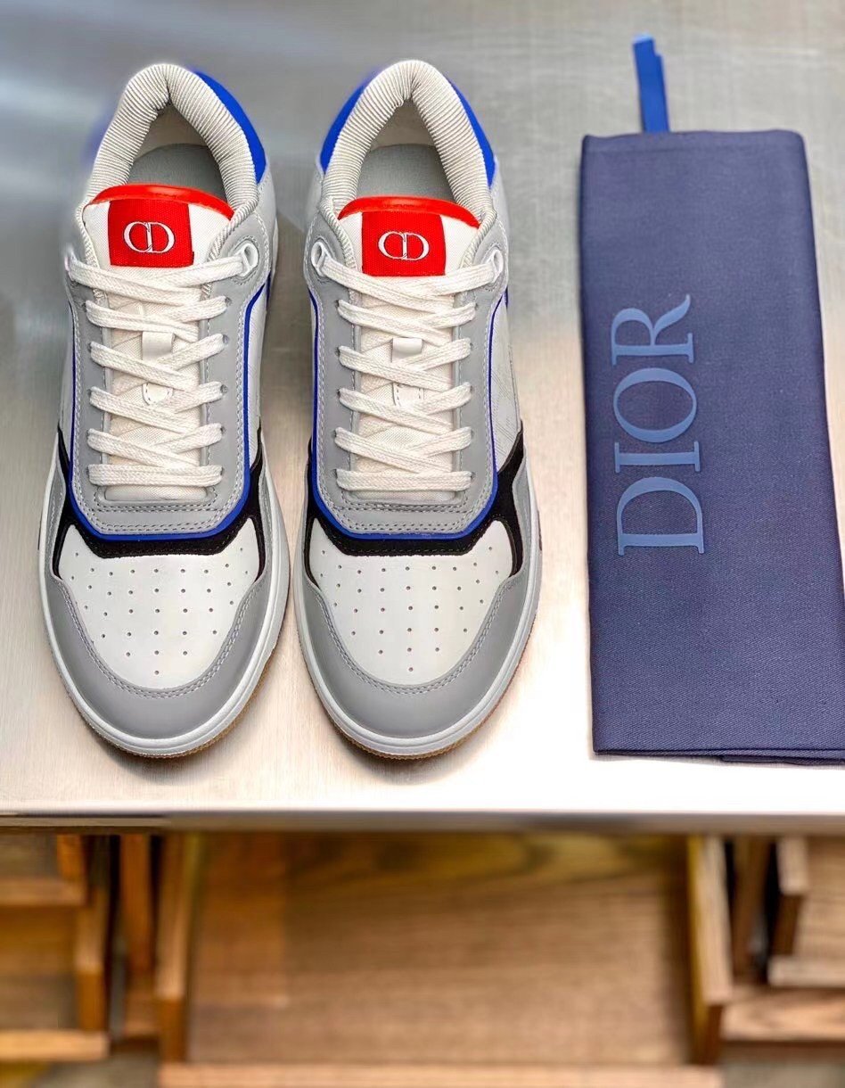 Dior Men's B27 Low-Top Sneakers In Multicolour Leather