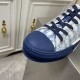 Dior Men's B23 Low-top Sneakers In Blue Oblique Canvas