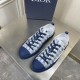 Dior Men's B23 Low-top Sneakers In Blue Oblique Canvas