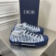 Dior Men's B23 Low-top Sneakers In Blue Oblique Canvas