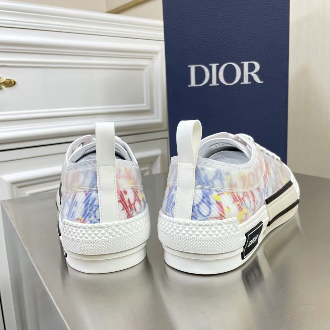 Dior Men's B23 Low-top Sneakers In Multicolor Oblique Canvas