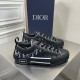 Dior Men's B23 Low-top Sneakers In Black Oblique Canvas