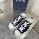 Dior Men's B23 Low-top Sneakers In Black and White Oblique Canvas