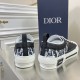 Dior Men's B23 Low-top Sneakers In Black and White Oblique Canvas