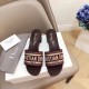 Dior Dway Heeled Slides In Bordeaux Embroidered Cotton