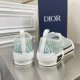 Dior Men's B23 Low-top Sneakers with Green and Yellow Print