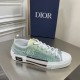 Dior Men's B23 Low-top Sneakers with Green and Yellow Print