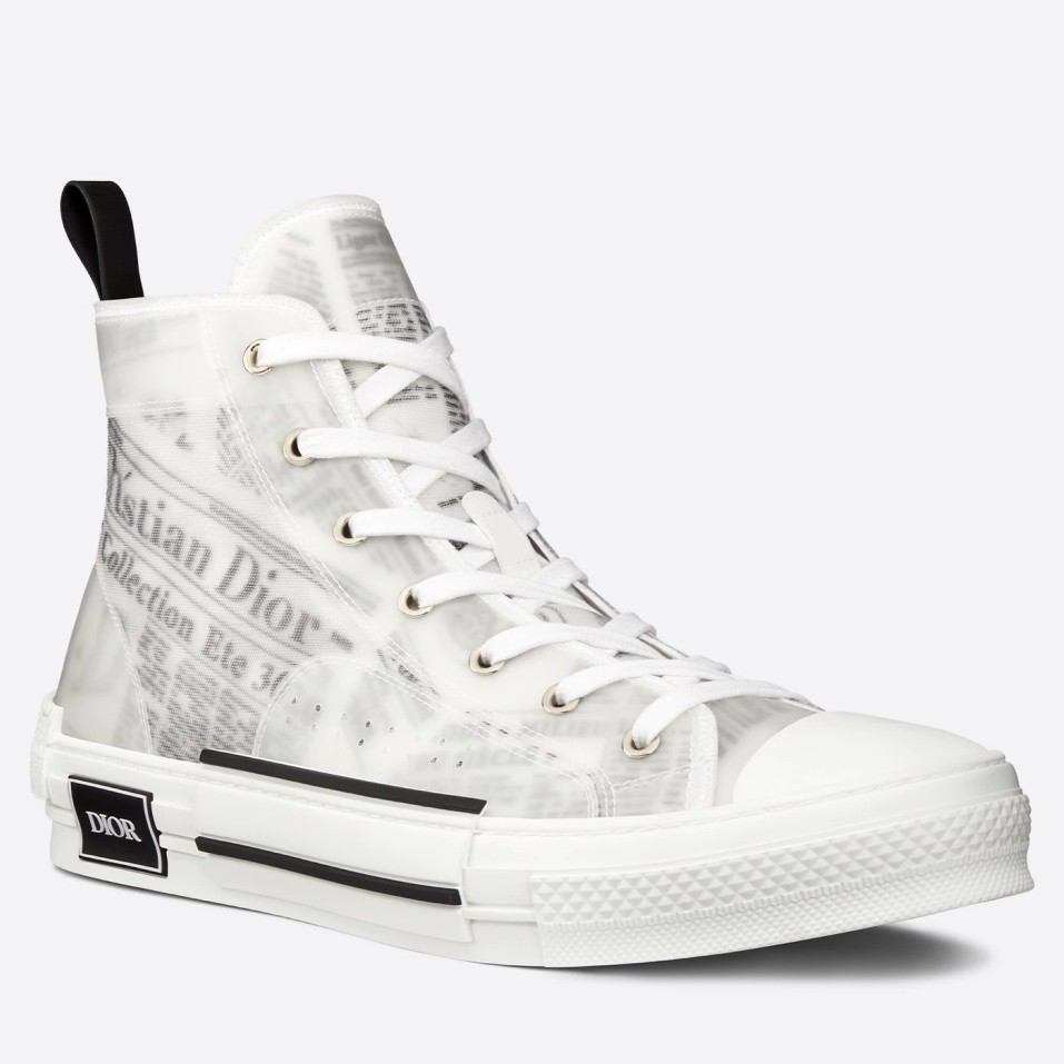 Dior Men's B23 High-top Sneakers In Canvas with Newspaper Print