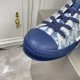 Dior Men's B23 High-top Sneakers In Blue Oblique Canvas