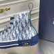 Dior Men's B23 High-top Sneakers In Blue Oblique Canvas