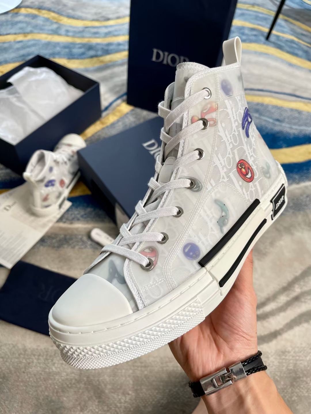 Dior Men's B23 High-top Sneakers with Kenny Scharf Motif