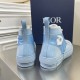 Dior Men's B23 High-top Sneakers In Ligth Blue Oblique Canvas