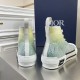 Dior Men's B23 High-top Sneakers with Green and Yellow Print