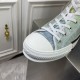 Dior Men's B23 High-top Sneakers with Green and Yellow Print