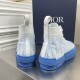 Dior Men's B23 High-top Sneakers In Gradient Blue Oblique Canvas