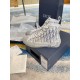 Dior Men's B23 High-top Sneakers In White and Blue Oblique Canvas