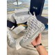 Dior Men's B23 High-top Sneakers In White and Blue Oblique Canvas