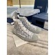 Dior Men's B23 High-top Sneakers In White and Blue Oblique Canvas