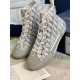 Dior Men's B23 High-top Sneakers In White and Blue Oblique Canvas