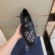 Dior Men's Explorer Loafers In Black Leather With Oblique Jacquard