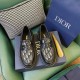 Dior Men's Explorer Loafers In Black Leather With Oblique Jacquard