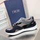 Dior Men's B29 Sneakers In Gray Mesh and Black Suede