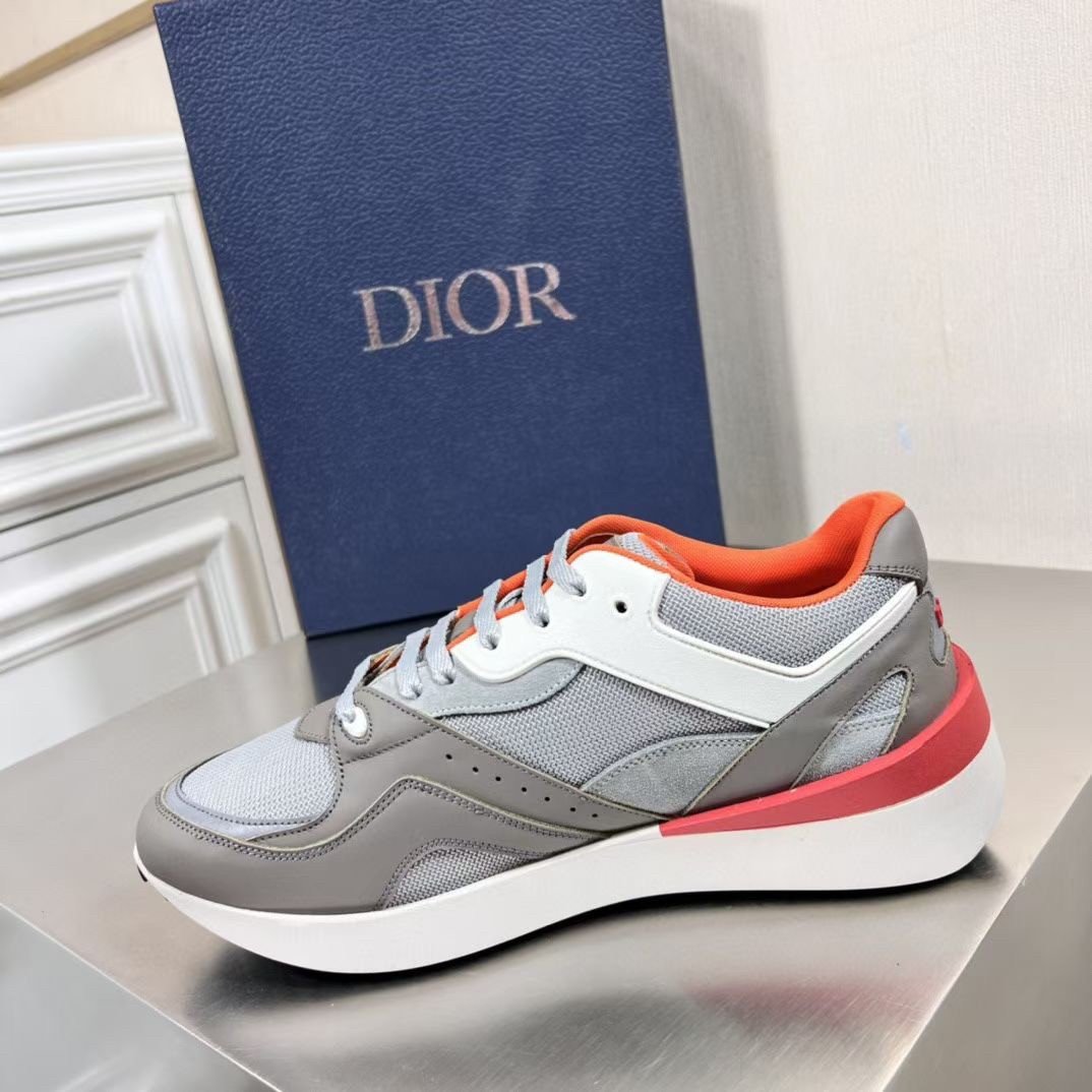 Dior Men's B29 Sneakers In Gray Mesh and Suede