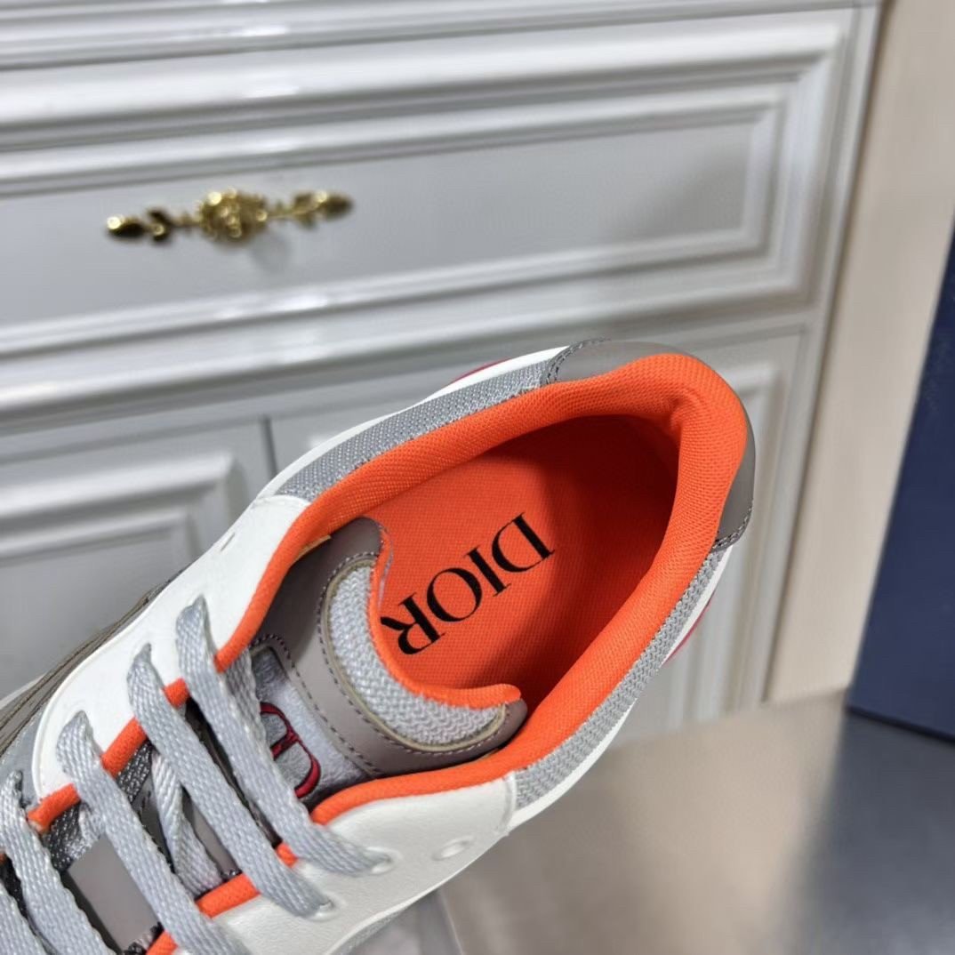 Dior Men's B29 Sneakers In Gray Mesh and Suede