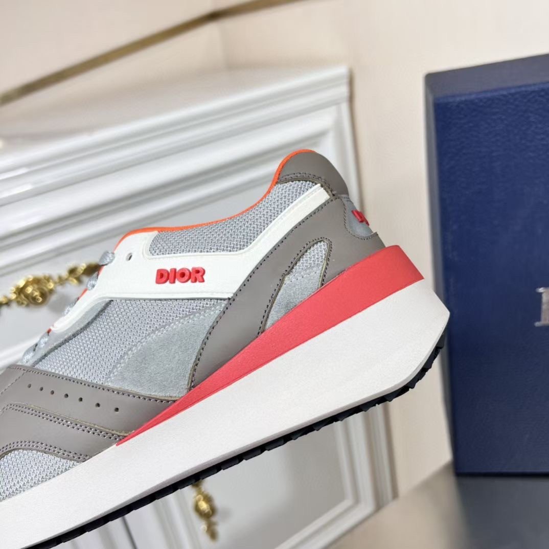 Dior Men's B29 Sneakers In Gray Mesh and Suede