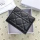 Dior Mini Lady Dior Wallet In Black Cannage Lambskin