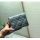 Dior Mini Lady Dior Wallet In Grey Patent Calfskin