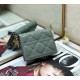 Dior Mini Lady Dior Wallet In Grey Patent Calfskin