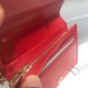 Dior Mini Lady Dior Wallet In Red Patent Calfskin