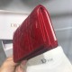 Dior Mini Lady Dior Wallet In Red Patent Calfskin