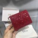 Dior Mini Lady Dior Wallet In Red Patent Calfskin