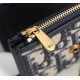 Dior 30 Montaigne Lotus Wallet In Blue Oblique Jacquard