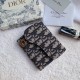 Dior Saddle Lotus Wallet In Blue Oblique Jacquard