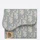 Dior Saddle Lotus Wallet In Grey Oblique Jacquard