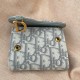 Dior Saddle Lotus Wallet In Grey Oblique Jacquard