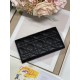 Dior Caro Continental Wallet In Black Cannage Calfskin